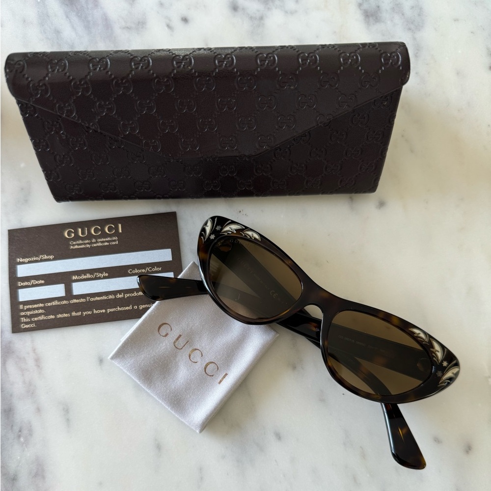 Gucci Unique Mother of Pearl Cat Eye Sunglasses